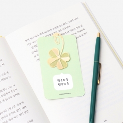골드 네잎클로버 북마크