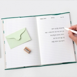 클로버 패턴 캔버스 북커버