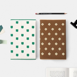 클로버 패턴 캔버스 북커버