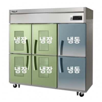 업소용 라셀르 냉동냉장고 65박스 1/3냉동 간냉식 유리도어 LS-1665RF-4G
