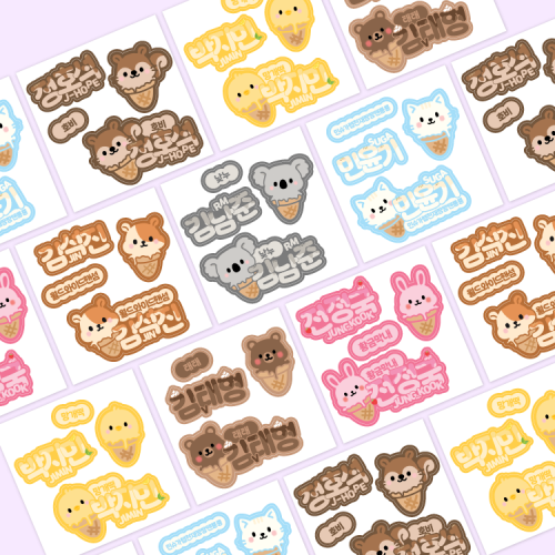 [디저트탄] 아이스크림 조각스티커