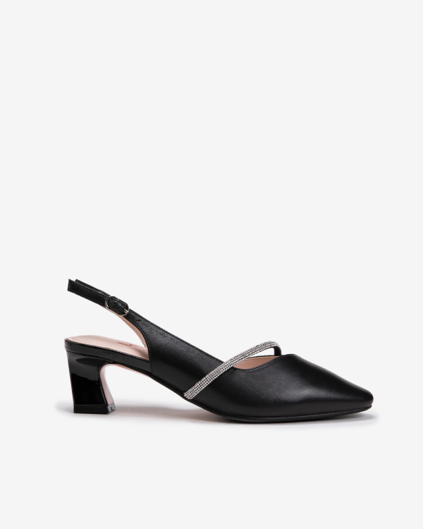여성 보석 포인트 슬링백 펌프스