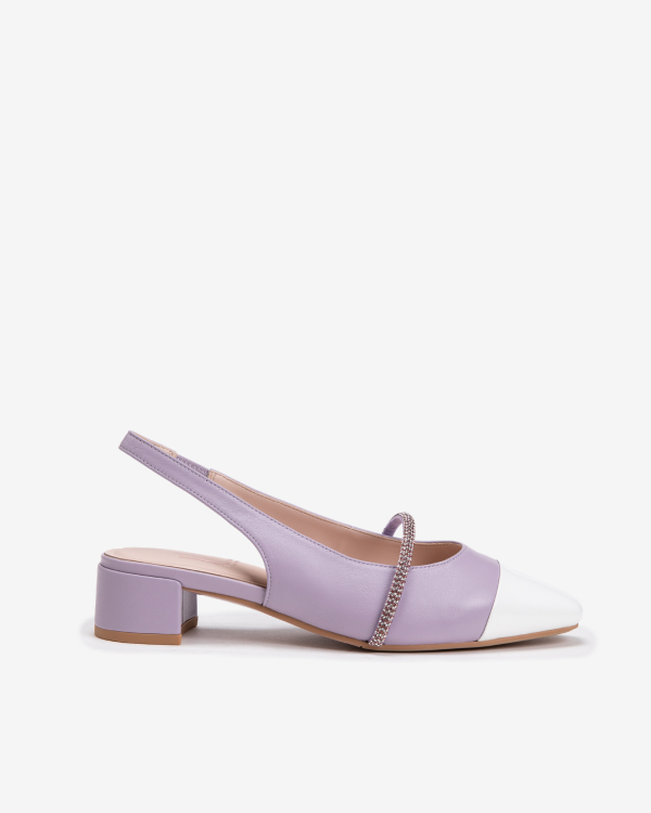 여성 보석 포인트 슬링백 펌프스