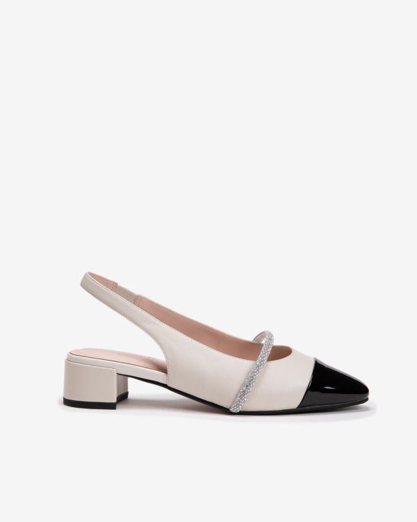 여성 보석 포인트 슬링백 펌프스
