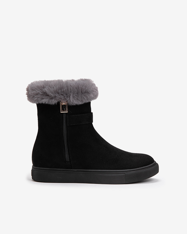 여성 퍼 앵클부츠