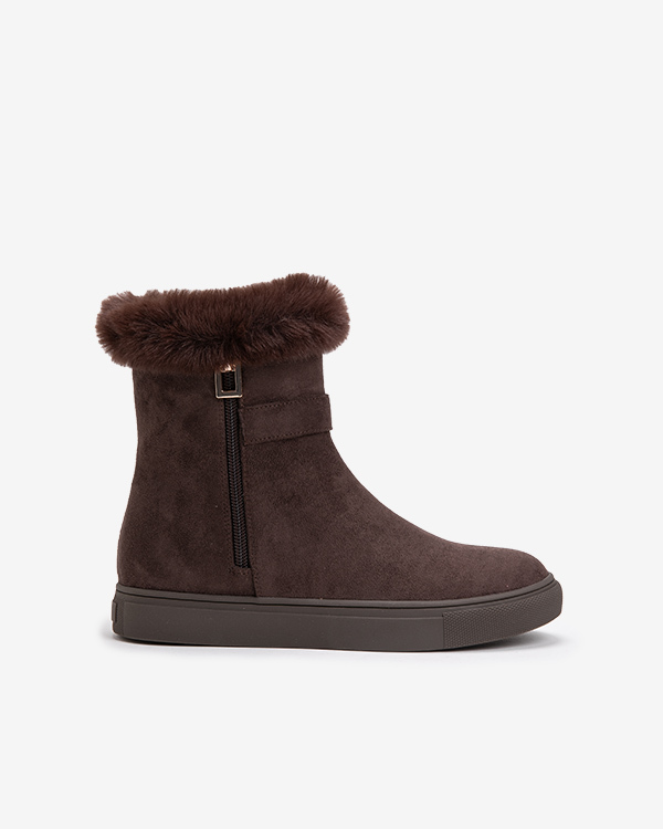 여성 퍼 앵클부츠