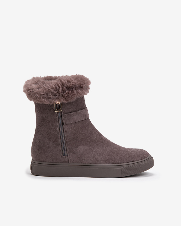 여성 퍼 앵클부츠