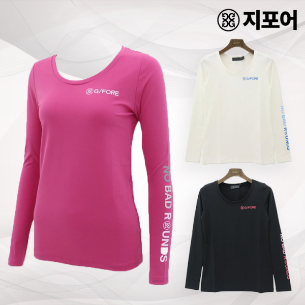 병행 지포어 골프웨어 여성용 크루넥 긴팔 티셔츠 073214056