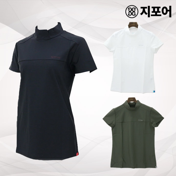 병행 지포어 골프웨어 여성용 모크넥 반팔 티셔츠 073213082