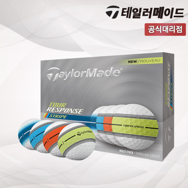 테일러메이드 25 투어 리스폰스 스트라이프 네온멀티 골프공 [테일러메이드코리아]
