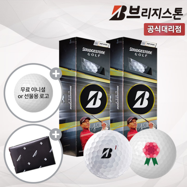브리지스톤 26 TOUR B X 타이거우즈 하프더즌 6구 골프공 카네이션 각인 가정의달 선물용 홀인원 인쇄