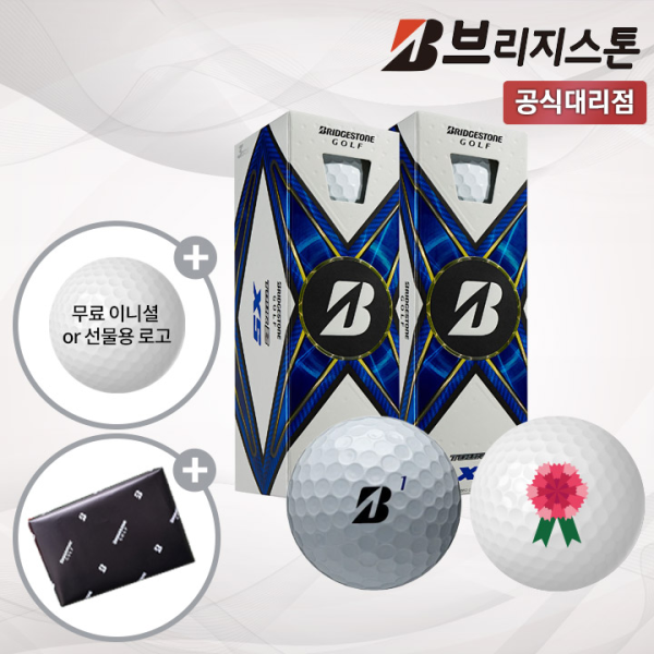 브리지스톤 24 TOUR B XS 하프더즌 6구 골프공 카네이션 각인 가정의달 선물용 홀인원 인쇄