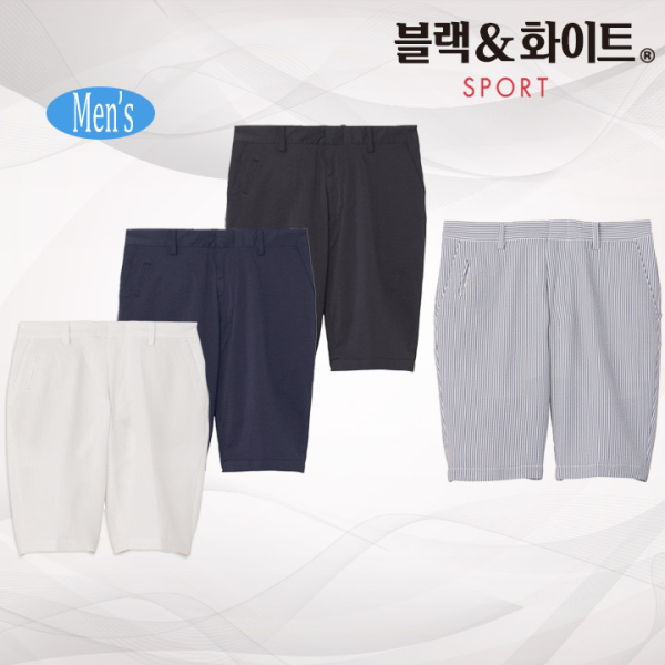 블랙앤화이트 골프웨어 시어서커 기능성 팬츠 남성용 BGS5603HA 병행