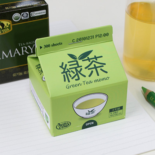 캐찹 Green Tea Memo 우유팩 메모지