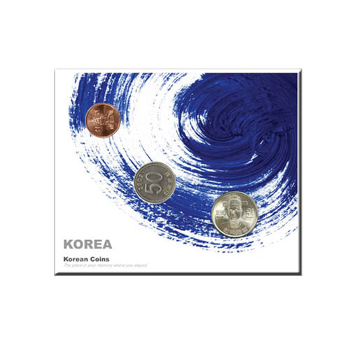 하이모리 코인 포스트카드 한국전통 태극블루 100원&middot;50원&middot;10원 동전용