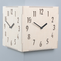 타임데코 코너 벽시계 내츄럴 - Big