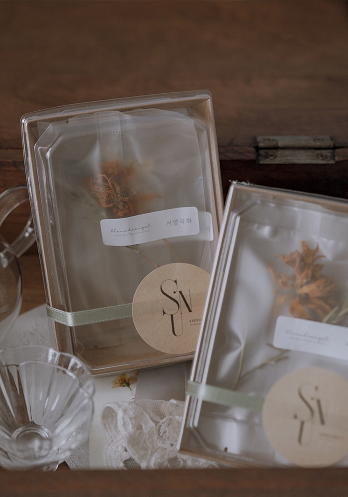 2가지의 수제덖음 꽃차 세트 답례품