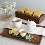 견고한 티크 우드 트레이 도이