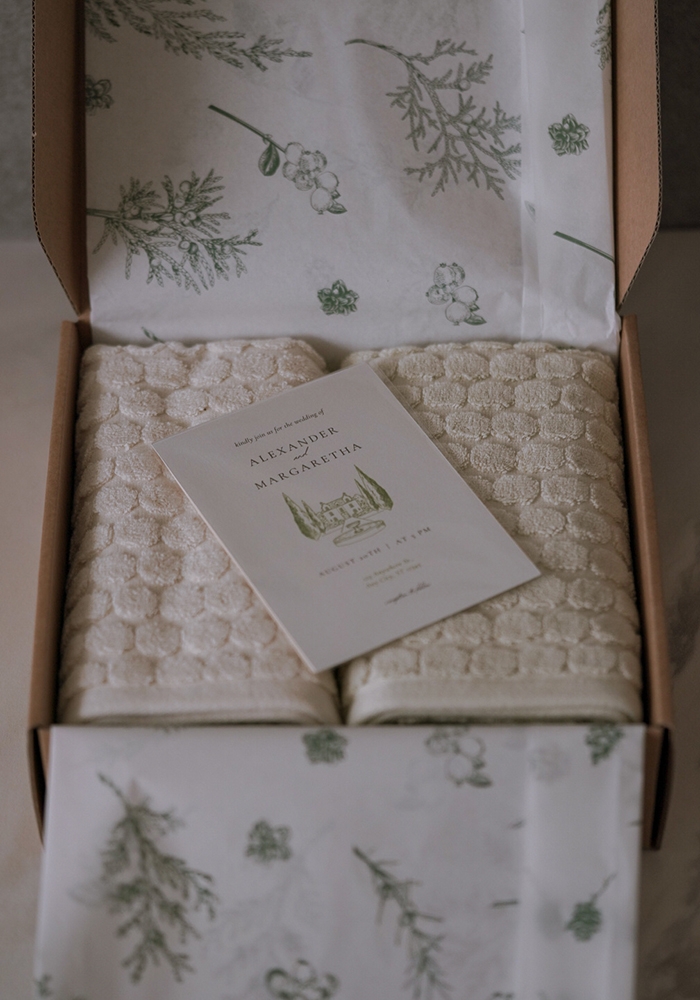 도트 세면타월 2p 선물 세트 (상자 완포장)