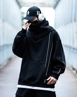 넥워머 스트릿 오버핏 하이넥 볼륨 후드