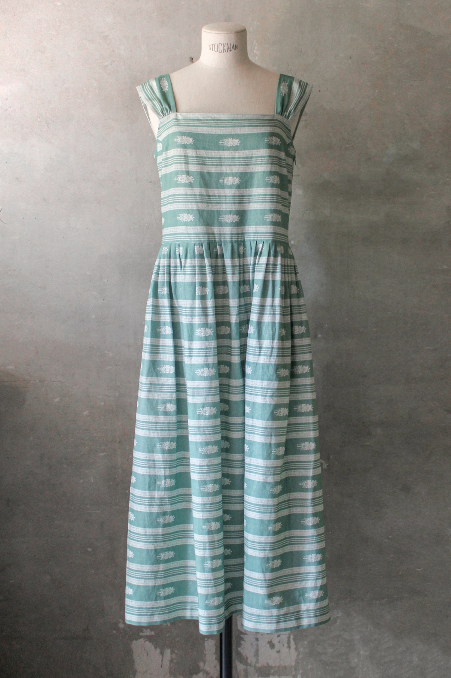 Vintage green stripe dress