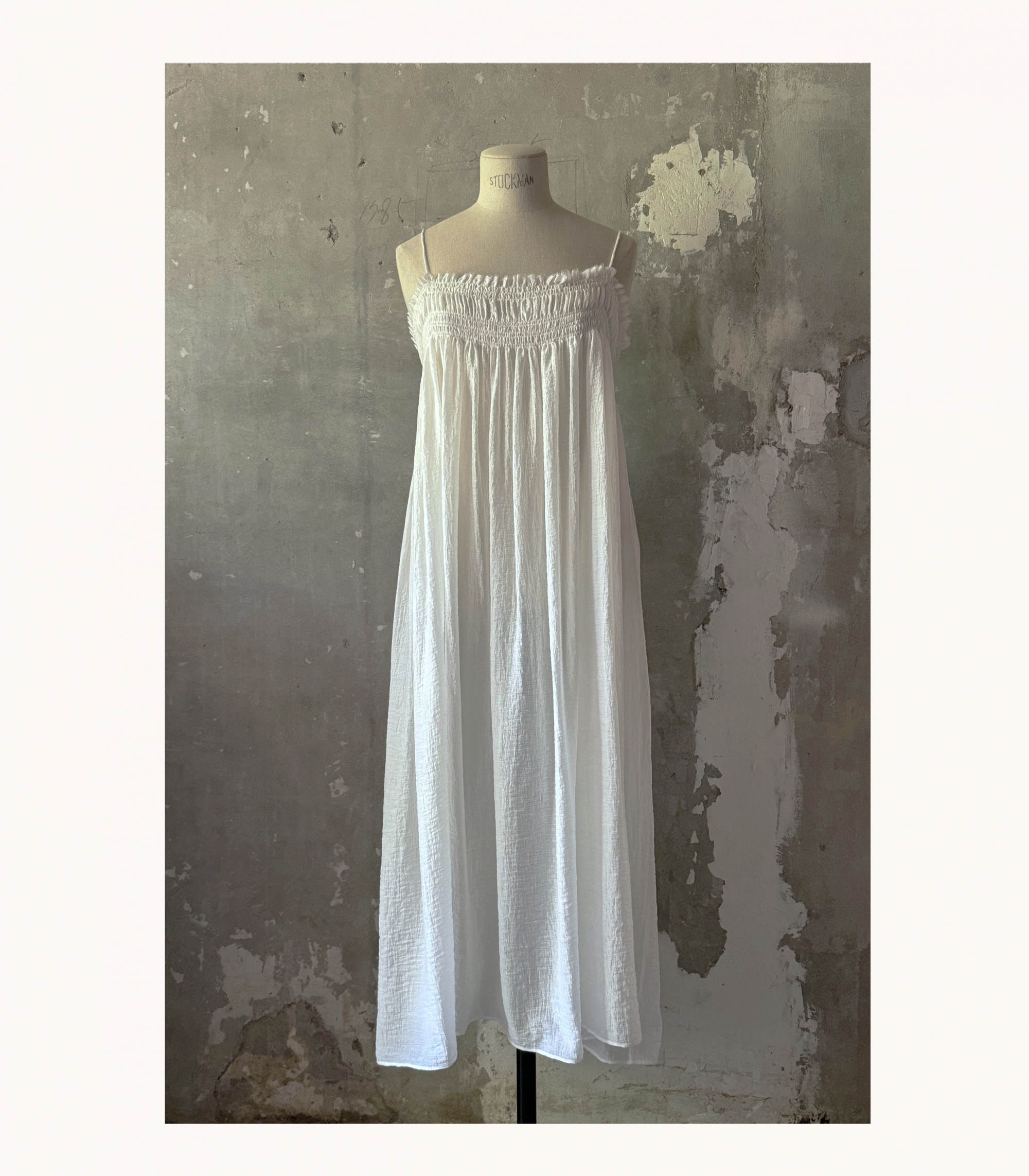 Smocking Thin Strap Dress