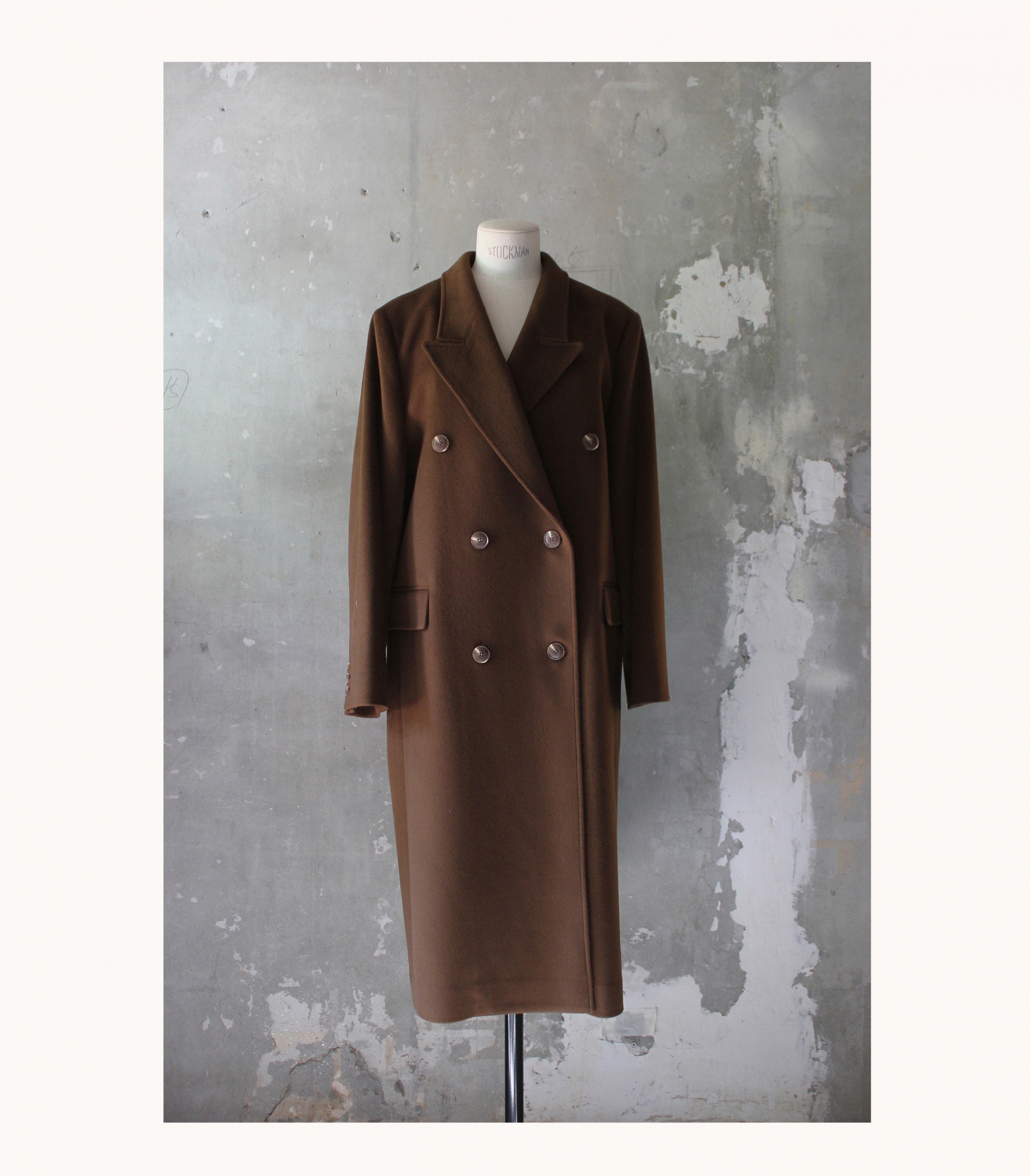 V-collar double button coat (2colors)