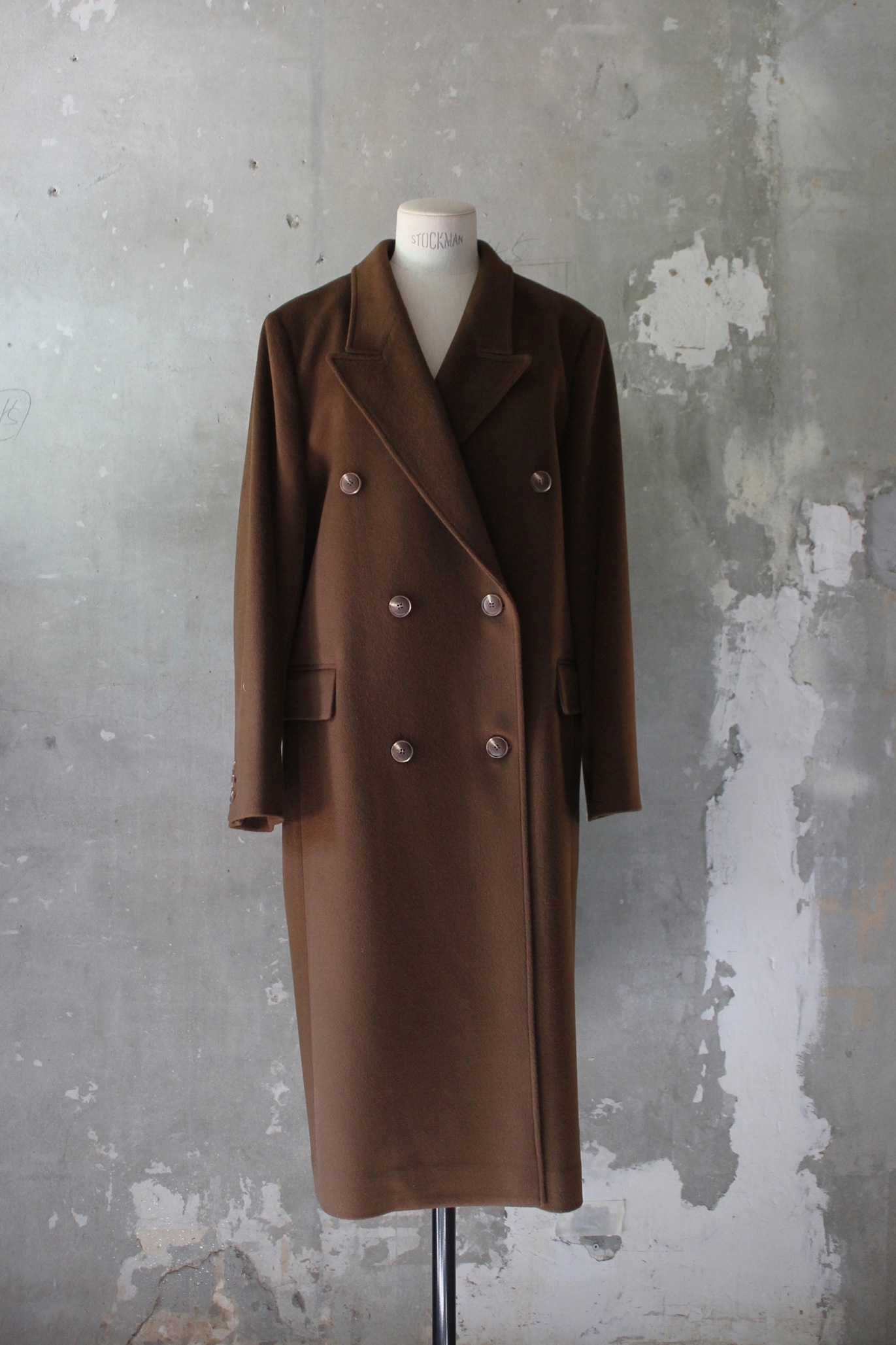 V-collar double button coat (2colors)
