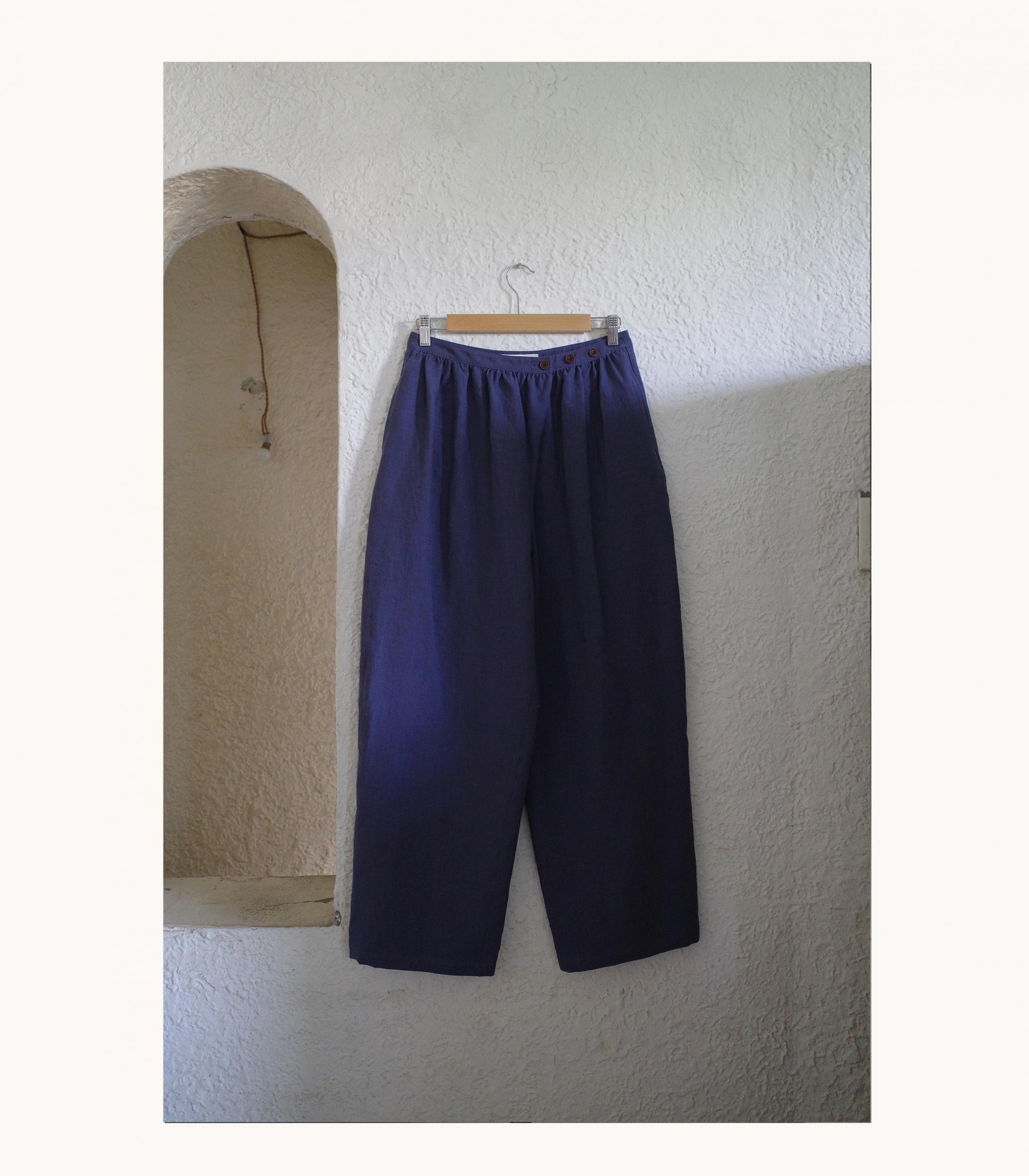 Linen loose shirring pants (3colors)