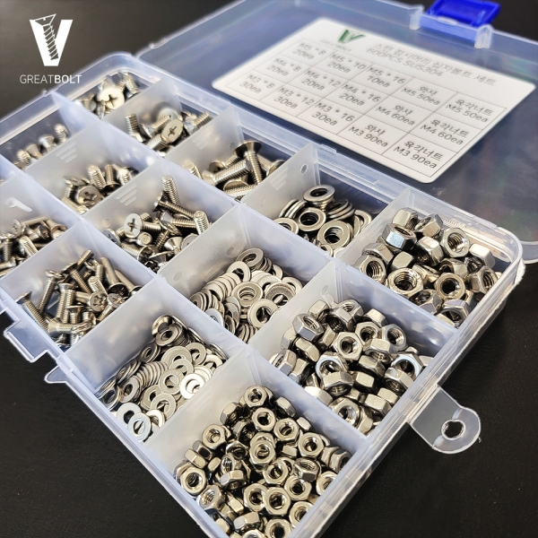 STS 스텐 접시머리볼트 홈세트 600pcs