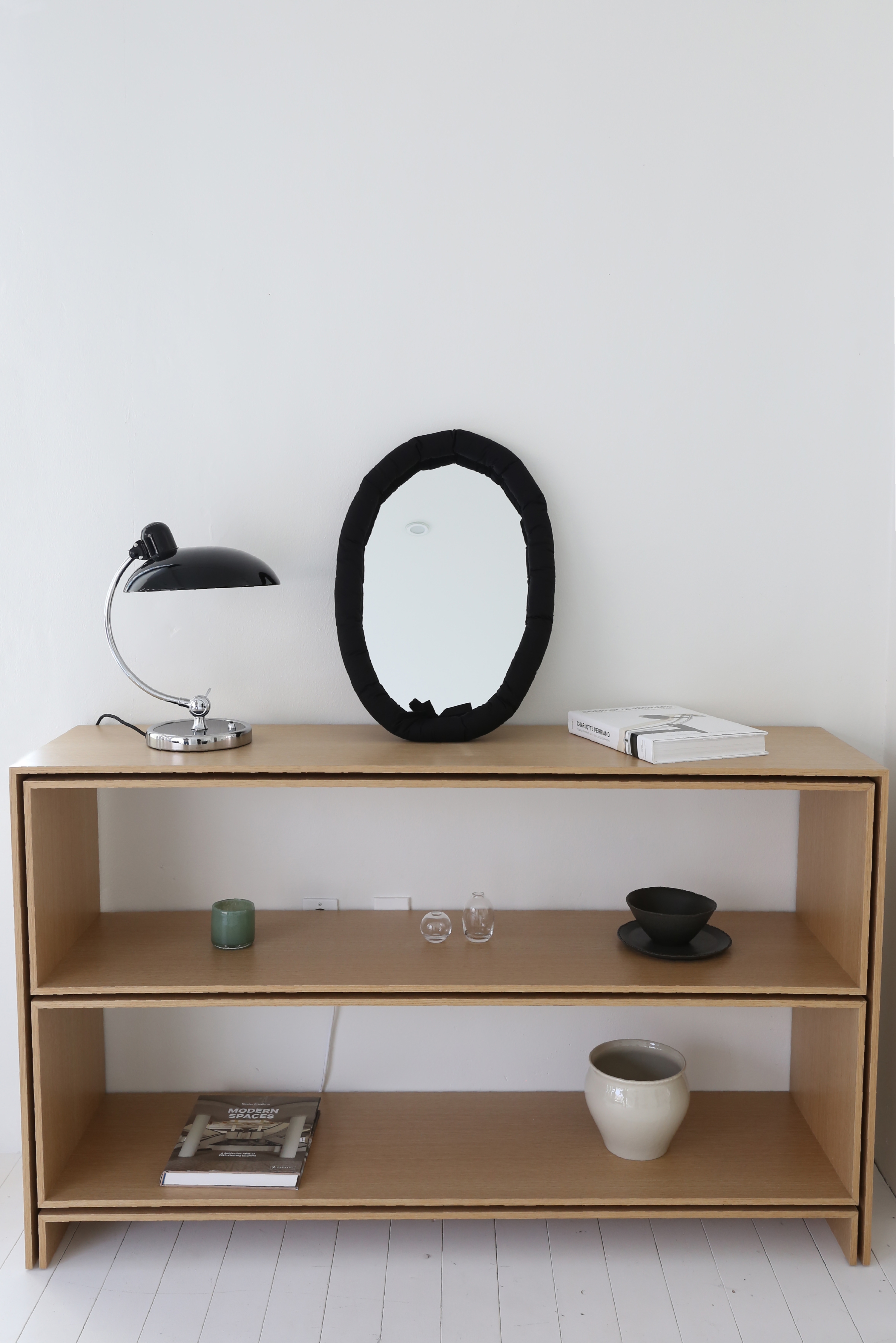 Black Oval Cushion Mirror