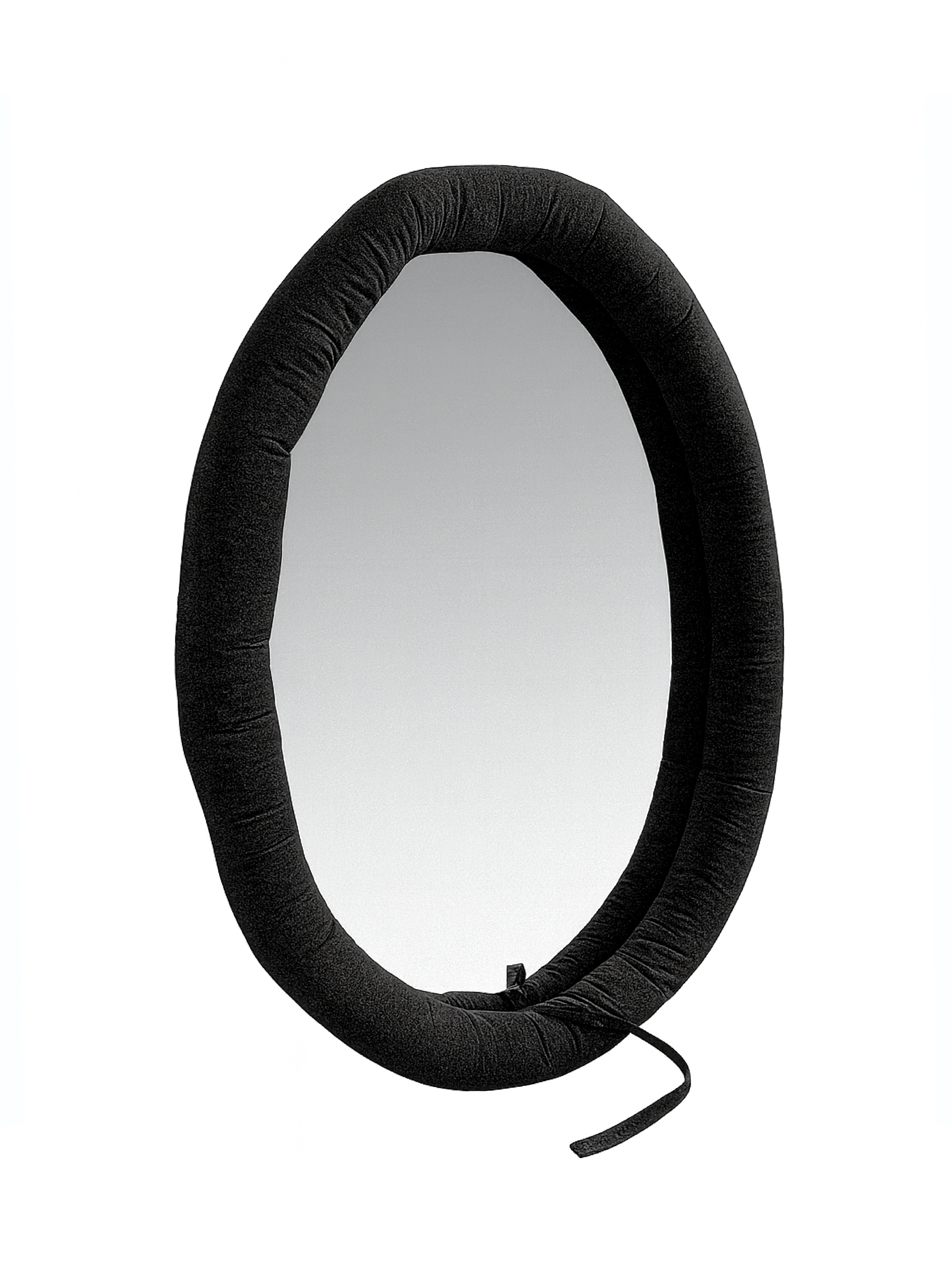 Black Oval Cushion Mirror