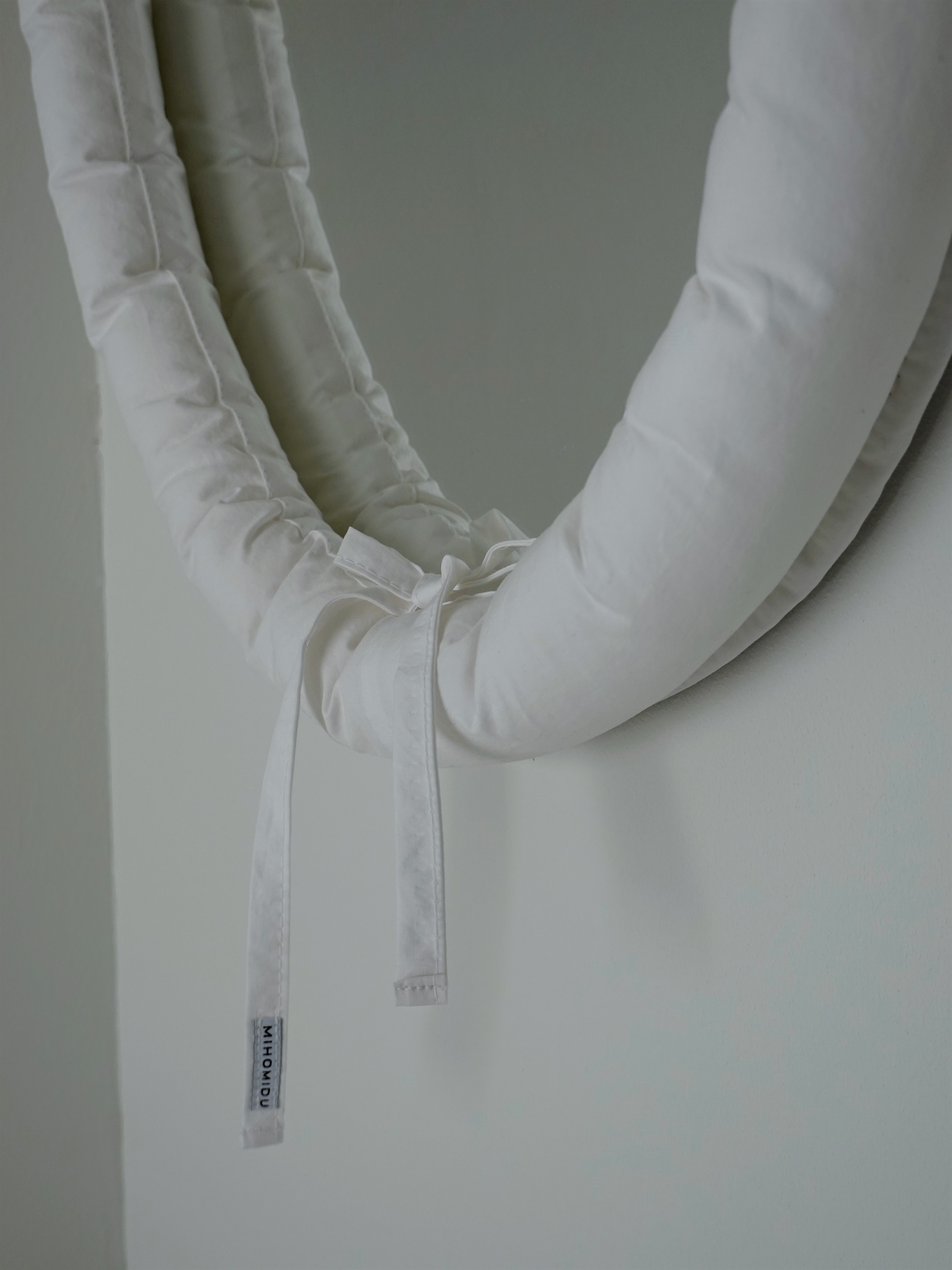 White Oval Cushion Mirror