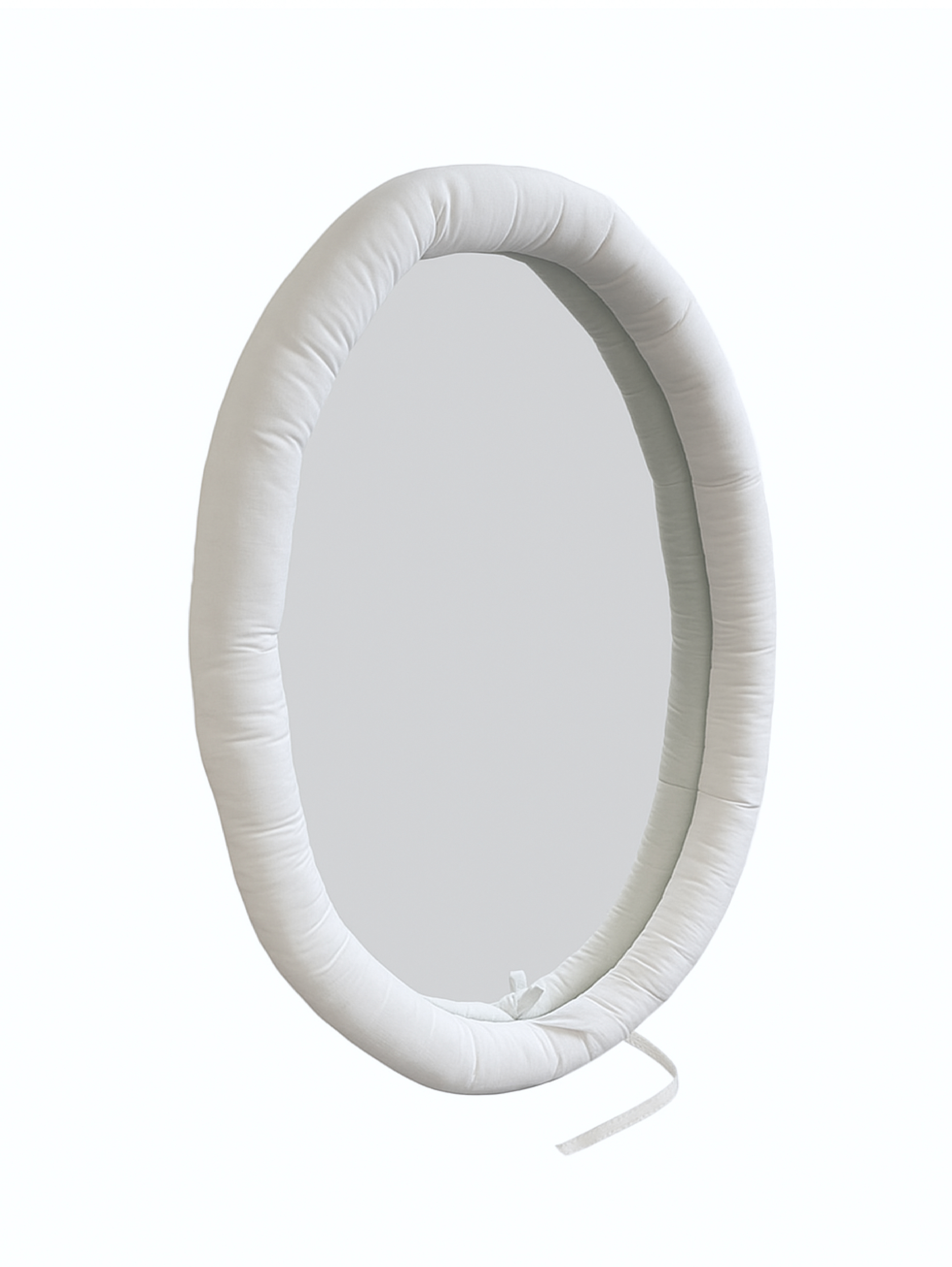 White Oval Cushion Mirror
