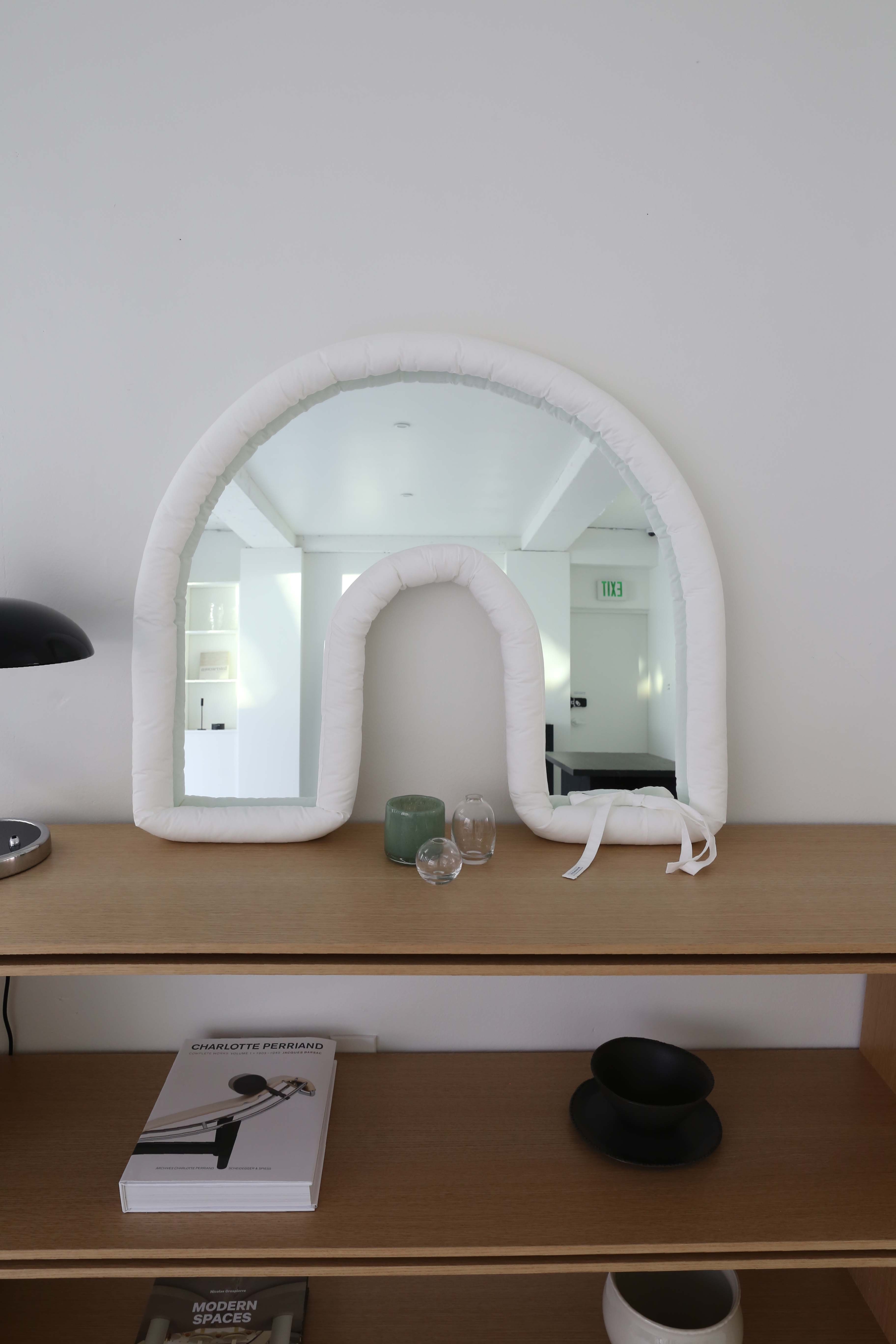 U' White Cushion Mirror