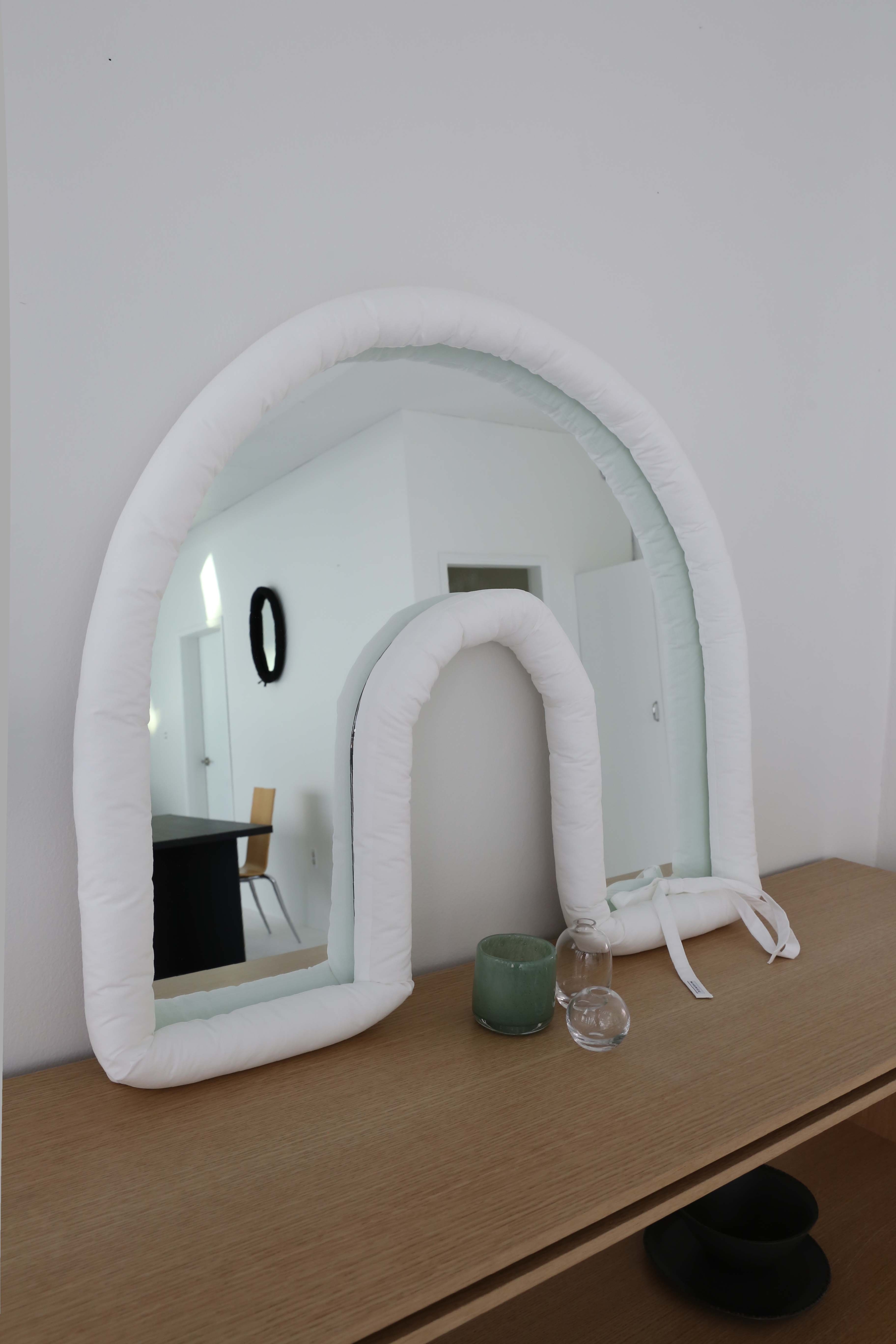 U' White Cushion Mirror