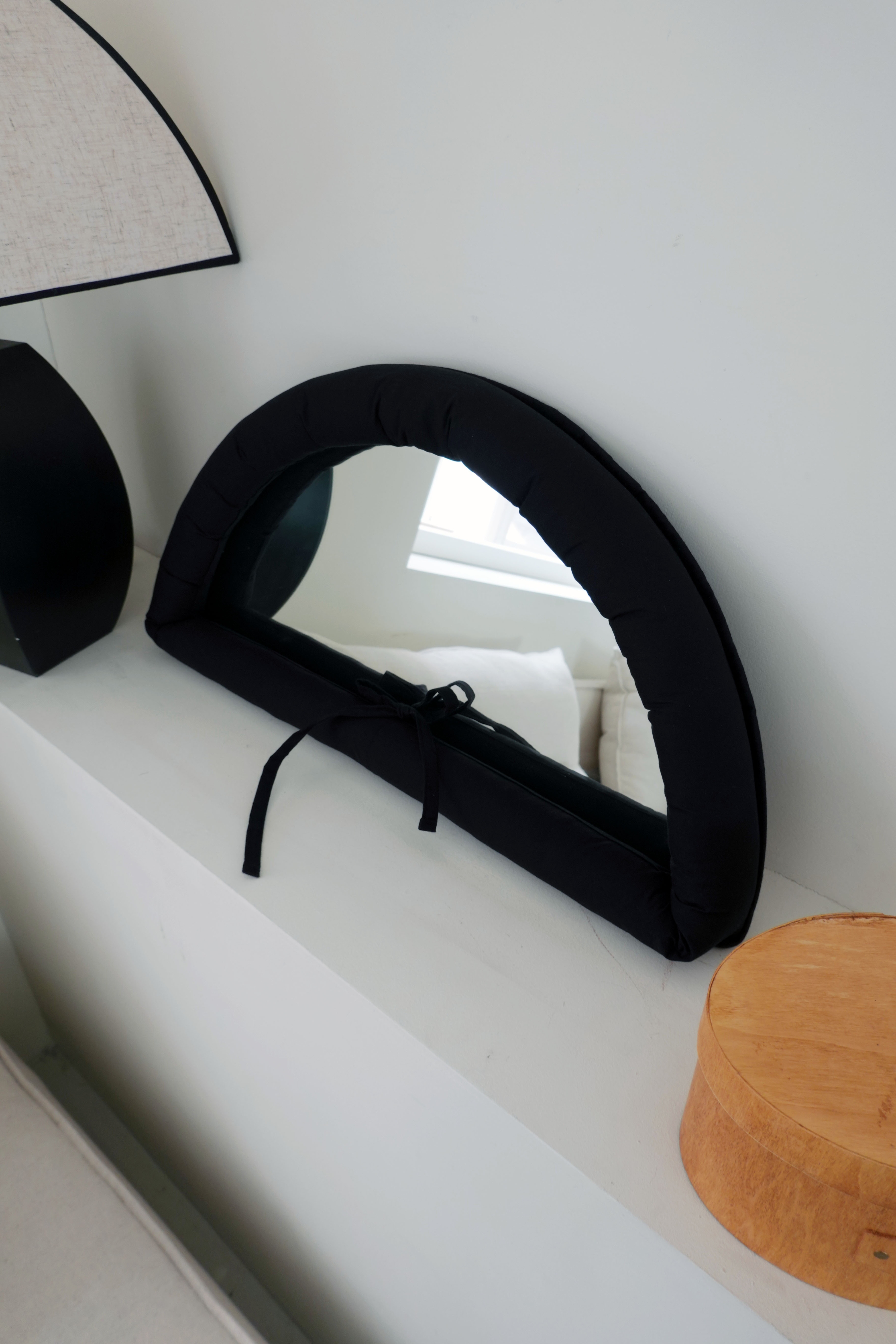 Black Half-moon Mirror