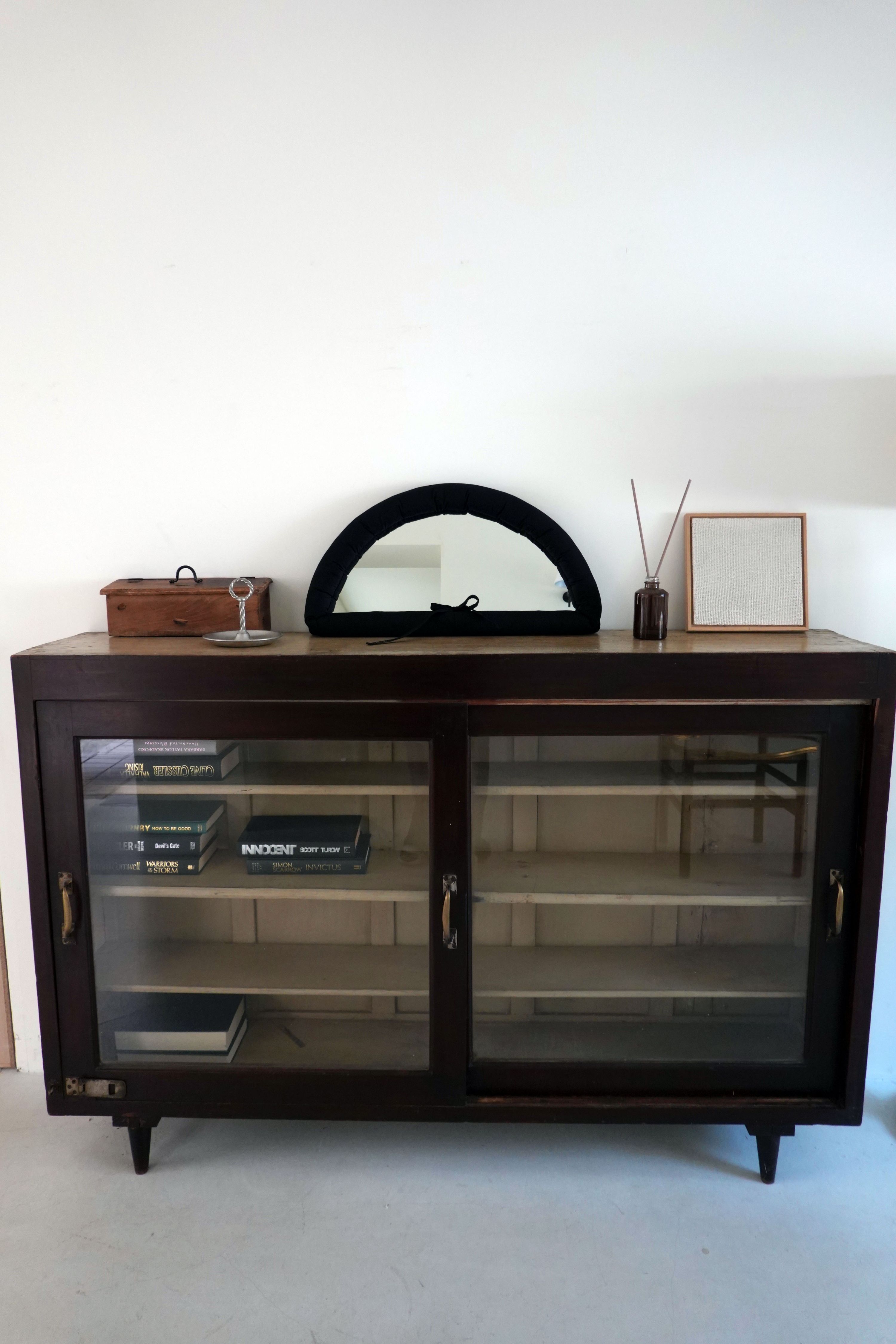 Black Half-moon Mirror