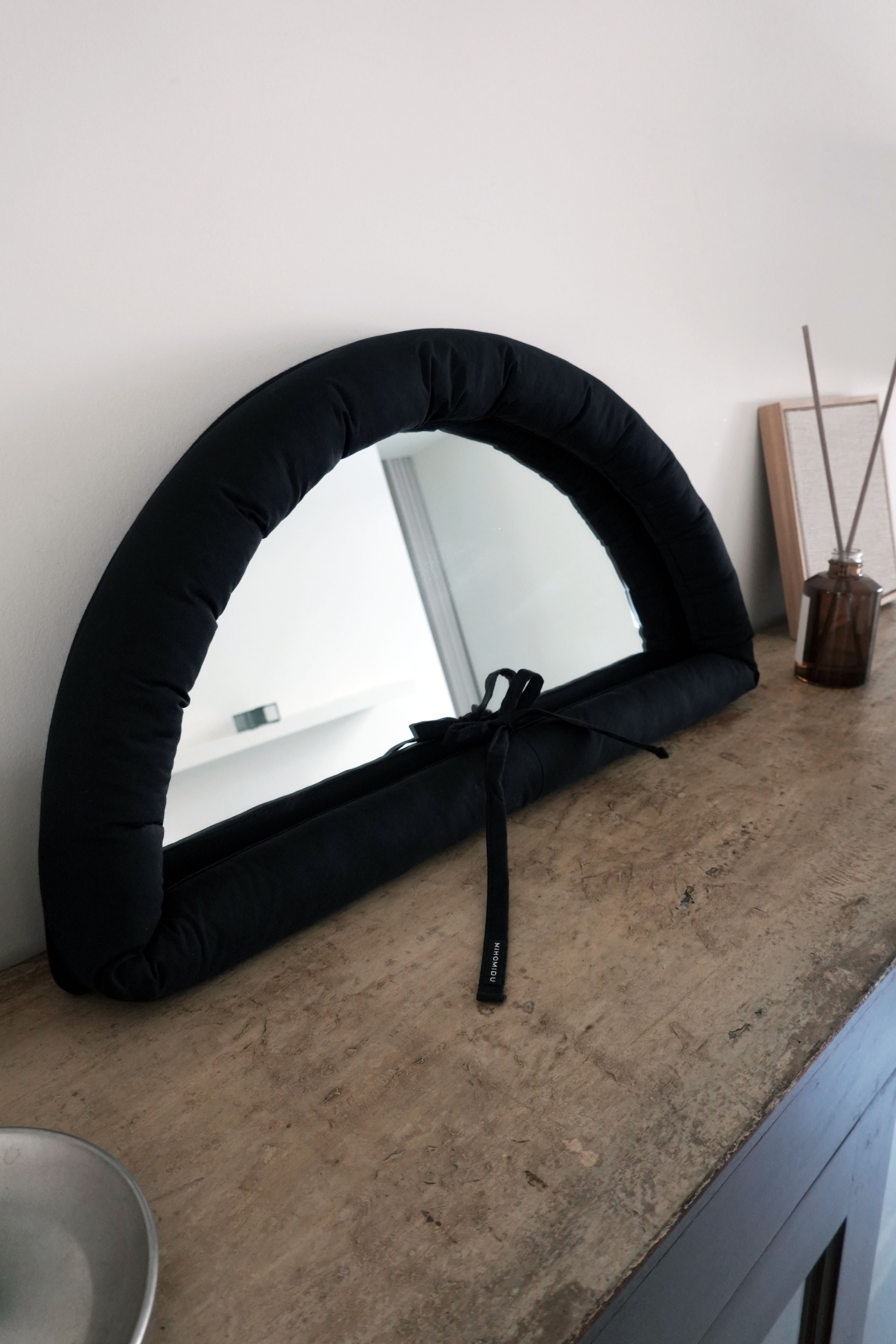 Black Half-moon Mirror