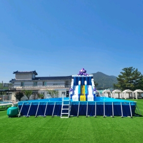 보라 문어 슬라이드 3라인 (1M 조립식) 폭 5m x 길이 6.02m 총높이 6.87m  발딛는 높이 2.95m