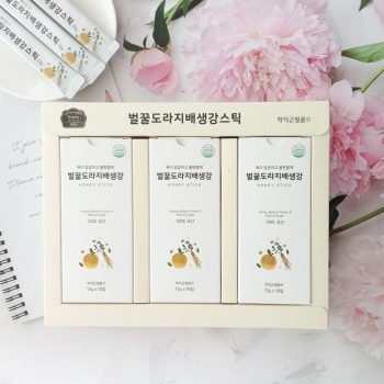 부모님선물로 좋은 목건강에 좋은 박덕근벌꿀 배도라지즙 벌꿀 도라지배 생강 스틱 선물세트
