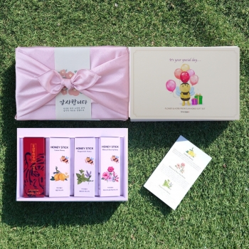 블렌딩벌꿀스틱4종선물세트 보자기포장