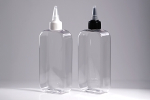 뾰족캡 PET 300ml 사각납작투명용기