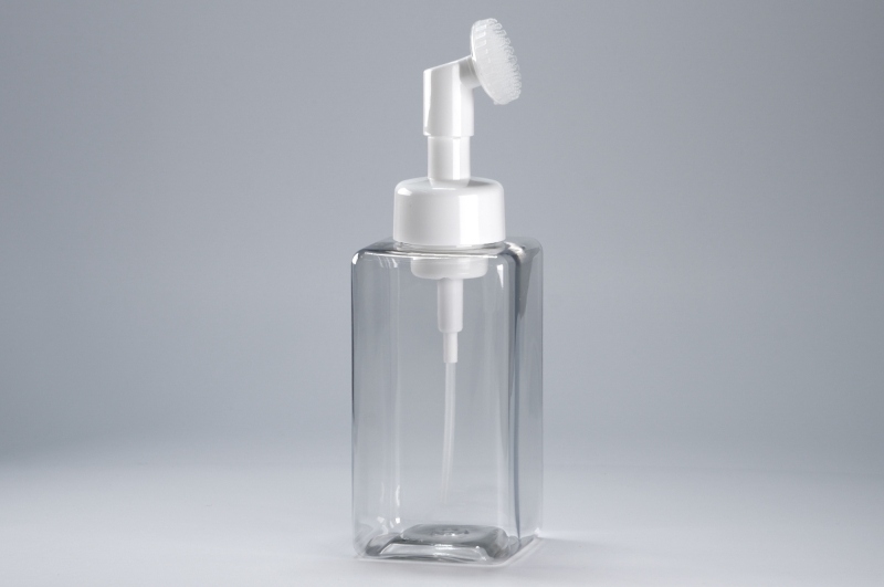 브러쉬형 거품펌프 PET 500ml 사각투명용기