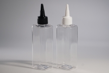 뾰족캡 PET 100ml 사각납작투명용기(L)