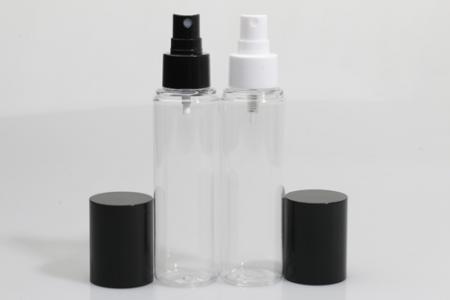 오버캡(검정)스프레이 PET 100ml 원형투명용기