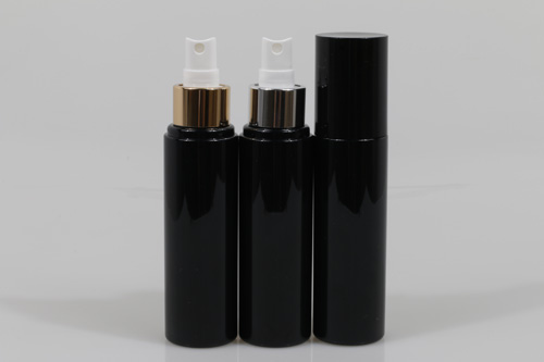 오버캡(검정)금속스프레이 PET 100ml 원형검정용기