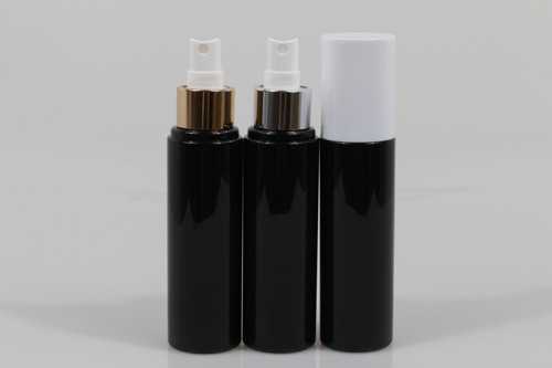 오버캡(백색)금속스프레이 PET 100ml 원형검정용기