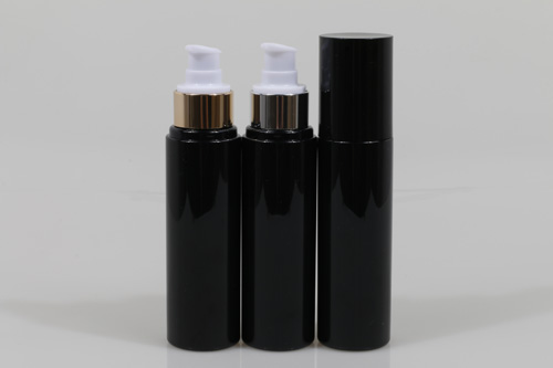 오버캡(검정)금장에센스 PET 100ml 원형검정용기