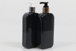금속디스펜서 PET 250ml 사각납작검정용기